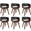vidaXL Chaises à manger lot de 6 bois courbé et similicuir