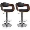 vidaXL Tabourets de bar 2 pcs Bois courbé et similicuir
