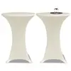 vidaXL Housse de table Ø 80 cm Crème extensible 2 pcs