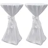 vidaXL Housse de table blanche avec ruban 60 cm 2 pièces