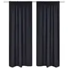 vidaXL 2 pcs Rideau Blackout Occultant Noir Tête à Fente 135 x 245 cm