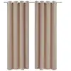VIDAXL 2 pcs Rideau Blackout Occultant Creme avec  illets en metal 135x245cm