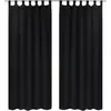 vidaXL 2 pcs Rideau à Passant Micro Satin Noir 140 x 245 cm