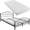 vidaXL Lit avec matelas Noir Métal 180 x 200 cm