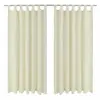 vidaXL 2 pcs Rideau à Passant Micro Satin Crème 140 x 245 cm