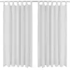 vidaXL 2 pcs Rideau à Passant Micro Satin Blanc 140 x 175 cm