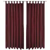 vidaXL 2 pcs Rideau à Passant Micro Satin Bordeaux 140 x 245 cm