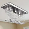 VIDAXL Plafonnier avec perles en verre cristal Etincelant Blanc 8 x G9 29 cm