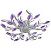 vidaXL Plafonnier avec bras en acrylique Violet et blanc 5ampoules E14