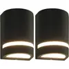 vidaXL Appliques murales d'extérieur 2 pcs 35 W Noir Demi-rond