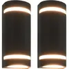 vidaXL Appliques murales d'extérieur 2 pcs 35 W Noir Demi-rond