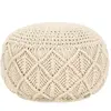 vidaXL Pouf fait à la main en macramé 45 x 30 cm Coton