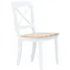 vidaXL Chaises à manger lot de 4 blanc et bois clair bois hévéa massif