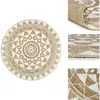 vidaXL Tapis fait à la main Jute avec imprimé blanc 90 cm