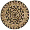 vidaXL Tapis fait à la main Jute avec imprimé noir 150 cm
