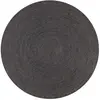 vidaXL Tapis fait à la main Jute Rond 90 cm Gris foncé