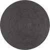 vidaXL Tapis fait à la main Jute Rond 120 cm Gris foncé