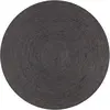 vidaXL Tapis fait à la main Jute Rond 150 cm Gris foncé