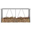 vidaXL Abri de stockage de bois Acier galvanisé 330x84x152 cm Gris