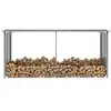 vidaXL Abri de stockage de bois Acier galvanisé 330x92x153 cm Gris