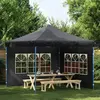vidaXL Paroi de tente de réception 2 pcs avec fenêtre PE Anthracite