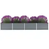 vidaXL Lit surélevé de jardin Acier galvanisé 320x80x45 cm Gris