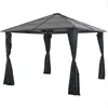 vidaXL Tonnelle avec rideau Aluminium 3x3 m Noir