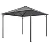 VIDAXL Tonnelle avec Toit Anthracite Chapiteau de Patio Aluminium Tente de Réception