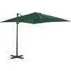 vidaXL Parasol en porte-à-faux et mât en aluminium 250x250 cm Vert