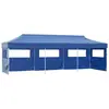 vidaXL Tente de réception pliable avec 5 parois 3x9 m Bleu