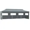 vidaXL Tente de réception pliable avec 5 parois 3 x 9 m Anthracite