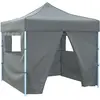 vidaXL Tente de réception escamotable avec 4 parois 3x3 m Anthracite