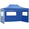 vidaXL Tente pliable avec 3 parois 3 x 4,5 m Bleu