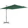 vidaXL Parasol en porte-à-faux avec mât en acier 250 x 250 cm Vert