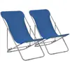 vidaXL Chaises de plage pliables 2 pcs Acier et tissu oxford Bleu