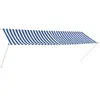 vidaXL Auvent rétractable 350x150 cm Bleu et blanc