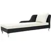 vidaXL Chaise longue avec coussin Résine tressée Noir