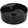 vidaXL Lavabo avec trop-plein 36x13 cm Céramique Noir