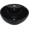 vidaXL Lavabo avec trop-plein 46,5 x 18 cm Céramique Noir