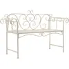 vidaXL Banc de jardin 132 cm Métal Antique Blanc