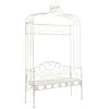 vidaXL Banc de jardin 122 cm Fer Blanc antique