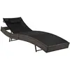 vidaXL Chaise longue avec oreiller Résine tressée Marron