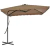 vidaXL Parasol d'extérieur avec poteau en acier 250 x 250 cm Taupe