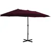 vidaXL Parasol d'extérieur avec mât en aluminium rouge bordeaux