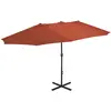 vidaXL Parasol avec poteau en aluminium 460 x 270 cm Terre cuite