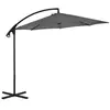 vidaXL Parasol en porte-à-feux avec poteau Acier 300 cm Anthracite