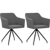 vidaXL Chaises pivotantes à manger lot de 2 gris clair tissu