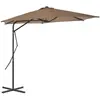 vidaXL Parasol d'extérieur avec poteau en acier 300 cm Taupe