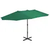 vidaXL Parasol d'extérieur et mât en aluminium 460 x 270 cm Vert