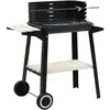 vidaXL Barbecue au charbon de bois avec roulettes